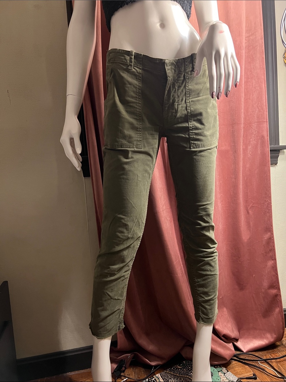Nili Lotan Jenna Pants Raw Hem in Camo Green Woman’s size 2